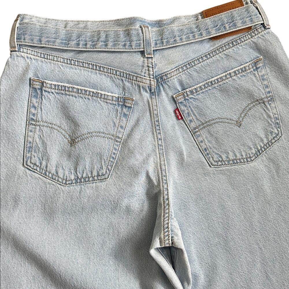 Levis Baggy Jeans Living Legend Light Wash Belted High Rise Wide Leg 30 - Picture 9 of 15